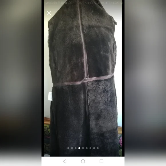 Dark Brown Shearling Coat - Picture 4 of 6
